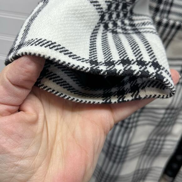 Girl with Curves Brand (QVC) Windowpane Lined Collarless Long Length Jacket - 4 - Picture 5 of 12